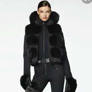 Goldbergh Chic Faux Fur Down Vest -Black Size 8